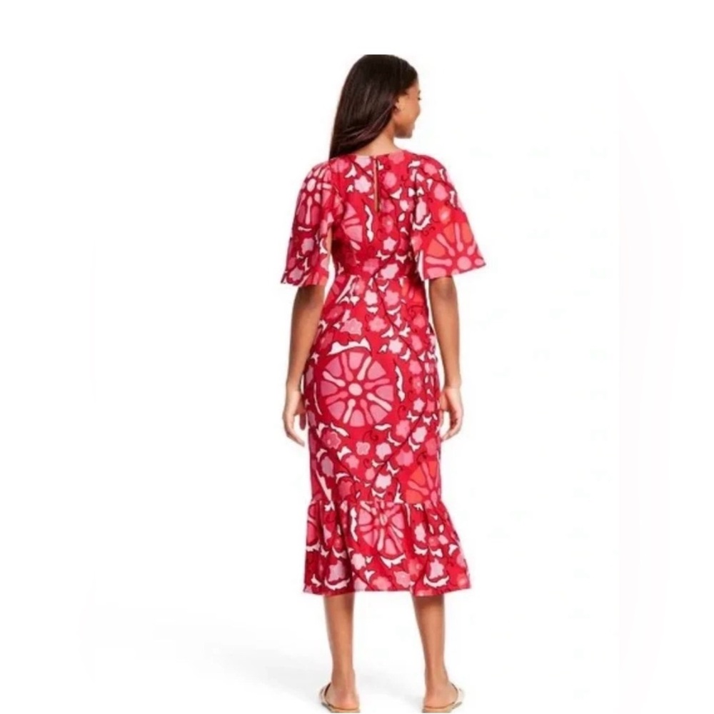 RHODE x Target Zinnia Floral Bell Sleeve Midi Dress Size 10 - Picture 3 of 11